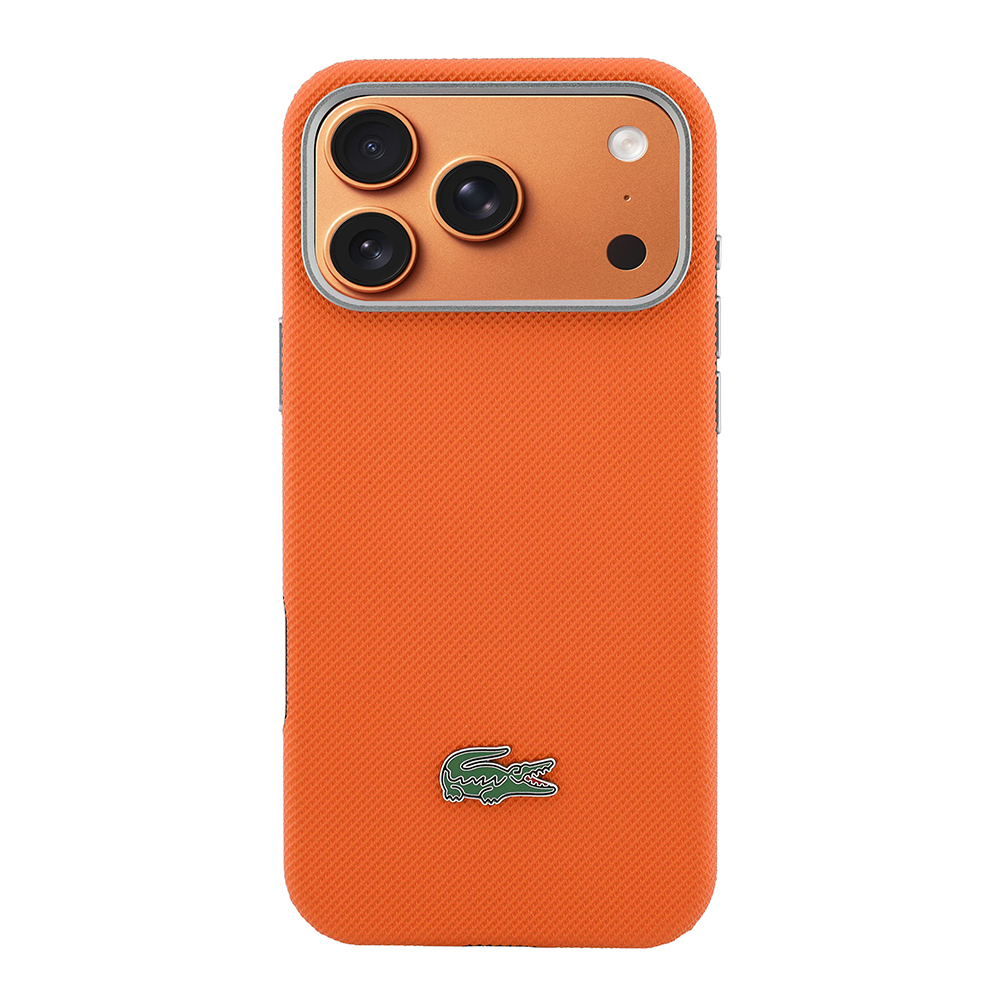 Apple iPhone 17 Pro Max Uyumlu Kılıf Lacoste Orjinal Lisanslı M-Safe Şarj Özellikli PVC Yarı Pike Desenli Arka Yüzey İkonik Timsah Dokuma Logolu Kapak - 2