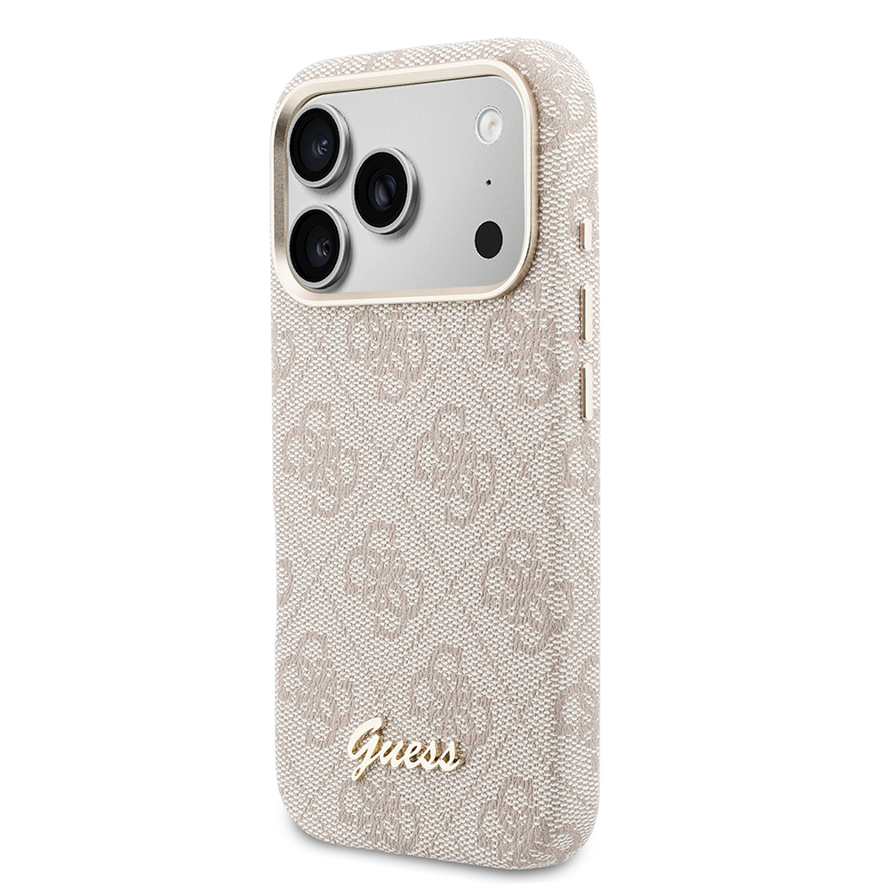 Apple iPhone 17 Pro Uyumlu Kılıf Guess Orjinal Lisanslı M-safe Şarj Özellikli Script Yazı Logolu 4G Desenli Kapak - 1