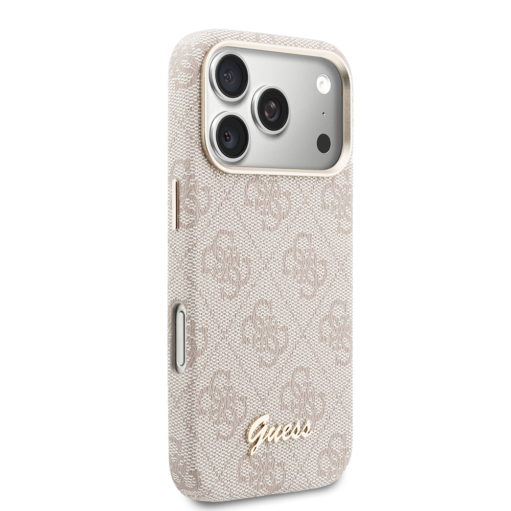 Apple iPhone 17 Pro Uyumlu Kılıf Guess Orjinal Lisanslı M-safe Şarj Özellikli Script Yazı Logolu 4G Desenli Kapak - 3