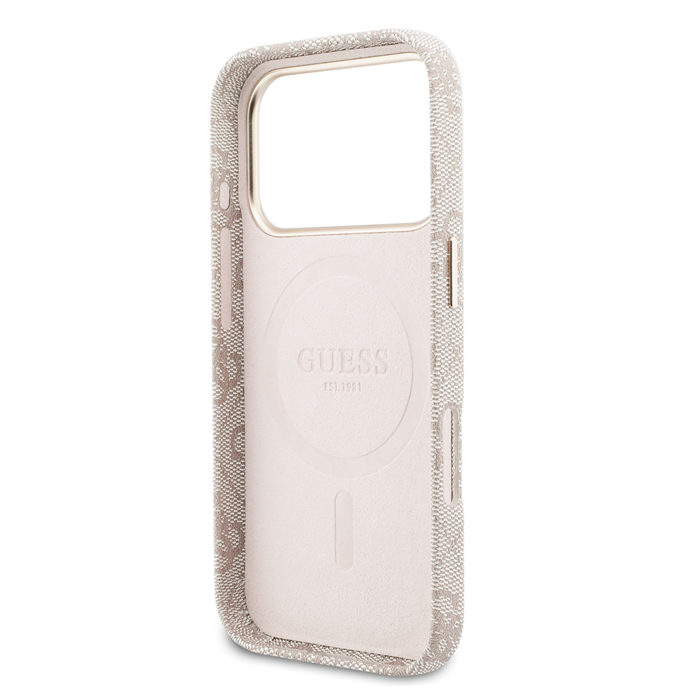 Apple iPhone 17 Pro Uyumlu Kılıf Guess Orjinal Lisanslı M-safe Şarj Özellikli Script Yazı Logolu 4G Desenli Kapak - 6