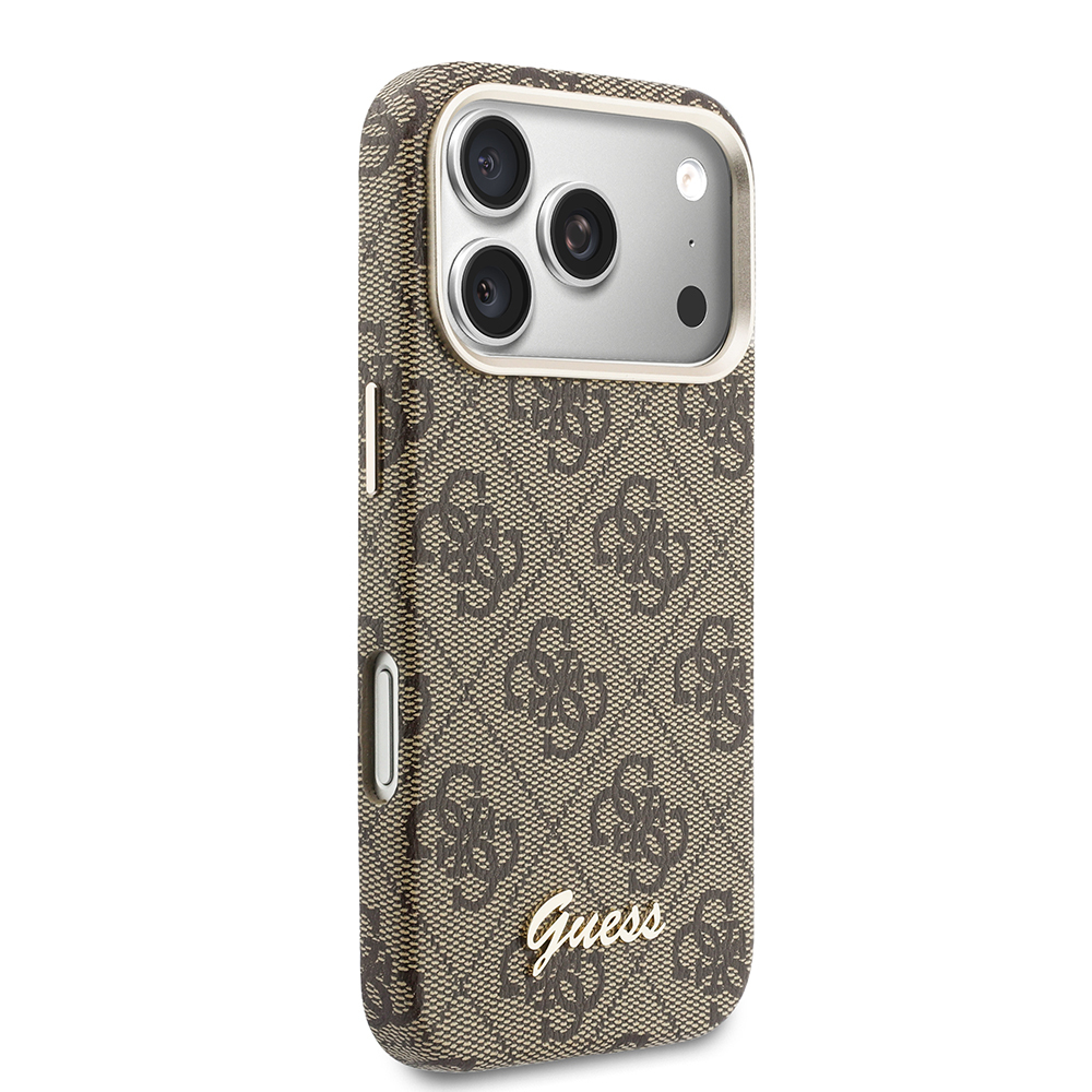 Apple iPhone 17 Pro Max Uyumlu Kılıf Guess Orjinal Lisanslı M-safe Şarj Özellikli Script Yazı Logolu 4G Desenli Kapak - 3