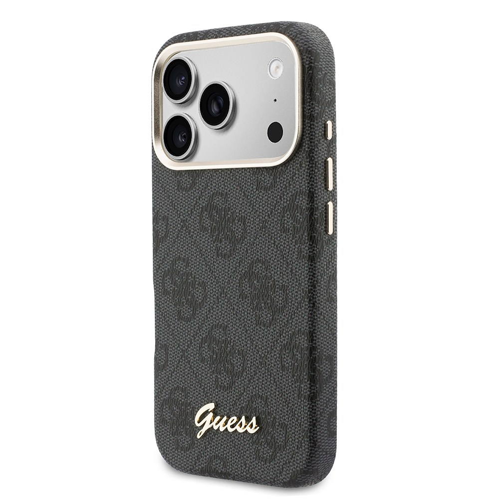 Apple iPhone 17 Pro Max Uyumlu Kılıf Guess Orjinal Lisanslı M-safe Şarj Özellikli Script Yazı Logolu 4G Desenli Kapak - 1