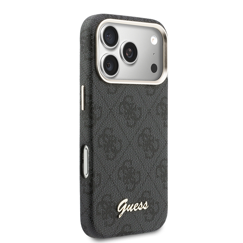 Apple iPhone 17 Pro Max Uyumlu Kılıf Guess Orjinal Lisanslı M-safe Şarj Özellikli Script Yazı Logolu 4G Desenli Kapak - 3