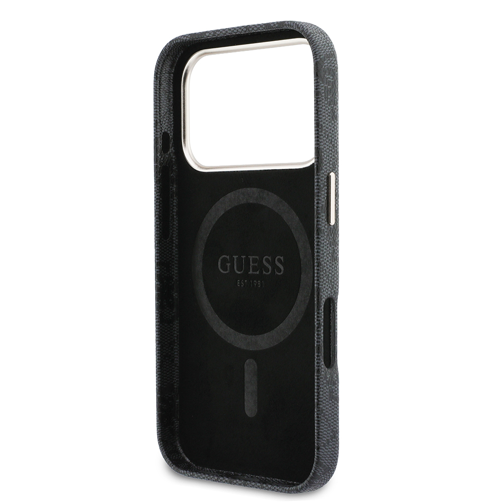 Apple iPhone 17 Pro Max Uyumlu Kılıf Guess Orjinal Lisanslı M-safe Şarj Özellikli Script Yazı Logolu 4G Desenli Kapak - 6