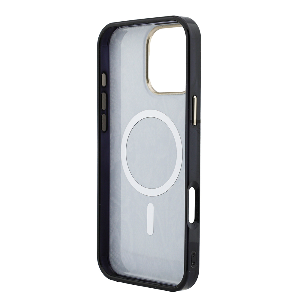 Apple iPhone 16 Pro Max Uyumlu Kılıf Guess Orjinal Lisanslı M-safe Şarj Özellikli Yazı Logolu Python Desenli Kapak - 4