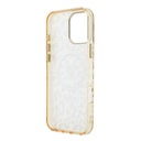 Apple iPhone 16 Pro Max Uyumlu Kılıf Guess Orjinal Lisanslı M-safe Şarj Özellikli Üçgen Logolu Simli Leopar Desenli Kapak - 1