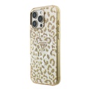 Apple iPhone 16 Pro Max Uyumlu Kılıf Guess Orjinal Lisanslı M-safe Şarj Özellikli Üçgen Logolu Simli Leopar Desenli Kapak - 3