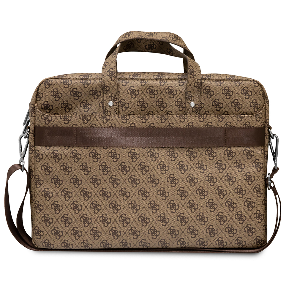 Guess Orjinal Lisanslı Sıcak Damgalı 4G Desenli Üçgen Logolu Omuz Askılı 15-16 inç Laptop Çantası - 1