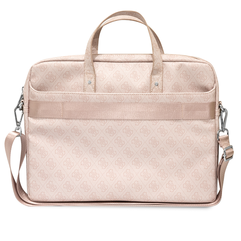 Guess Orjinal Lisanslı Sıcak Damgalı 4G Desenli Üçgen Logolu Omuz Askılı 15-16 inç Laptop Çantası - 2