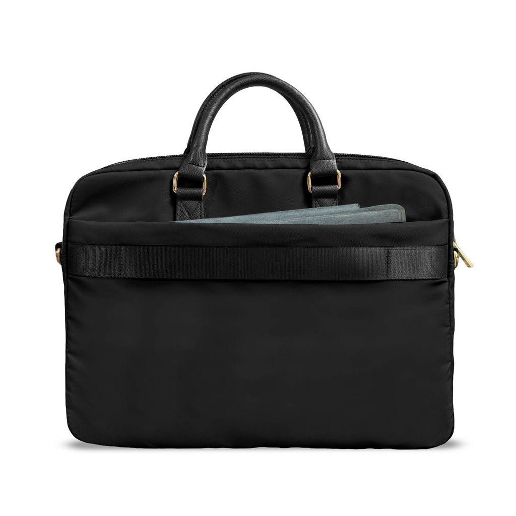 Guess Orjinal Lisanslı Naylon Kumaş Metal Üçgen Logolu Omuz Askılı 15-16 inç Laptop Çantası - 1