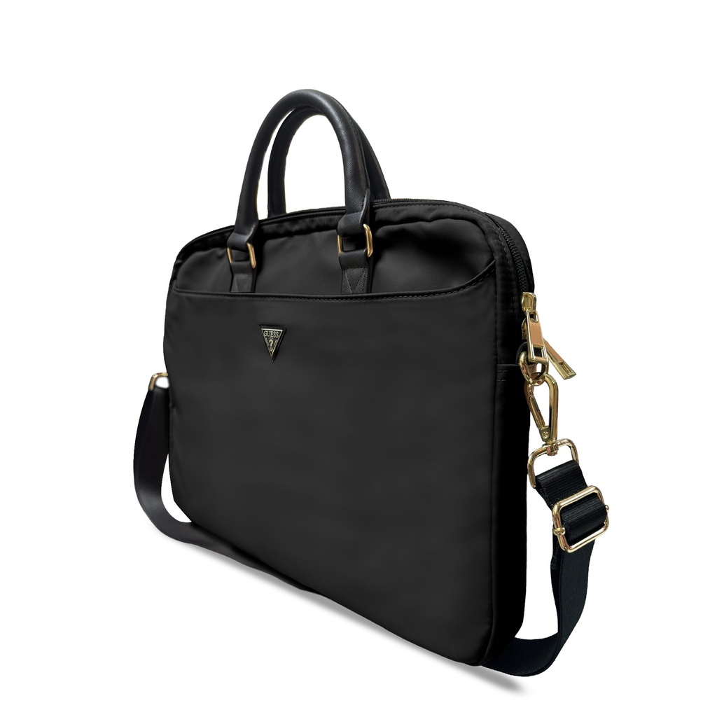 Guess Orjinal Lisanslı Naylon Kumaş Metal Üçgen Logolu Omuz Askılı 15-16 inç Laptop Çantası - 2