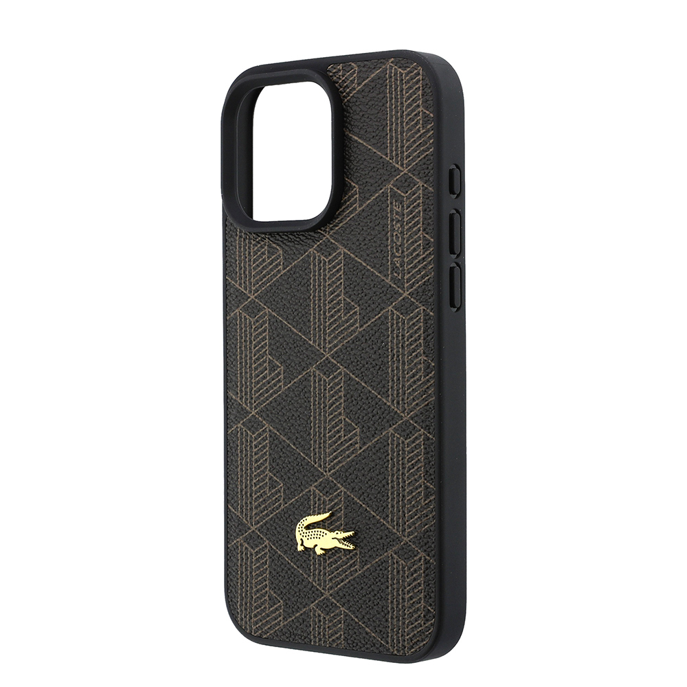 Apple iPhone 16 Pro Max Uyumlu Kılıf Lacoste Orjinal Lisanslı M-safe Şarj Özellikli PU Deri Tasarımlı Kartlıklı Karışık Monogram Desenli Kapak - 4