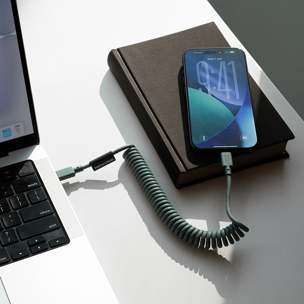 Native Union POP Serisi Type-C to Type-C Spiralli Şarj Kablosu 60W 1.2M - 1