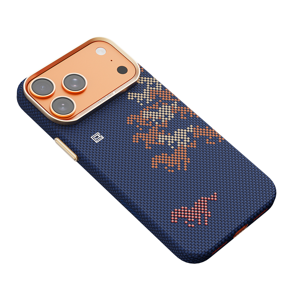 Apple iPhone 17 Pro Uyumlu Kılıf M-safe Şarj Özellikli Raptic Aramid Skin Chivalry Serisi Kapak - 4