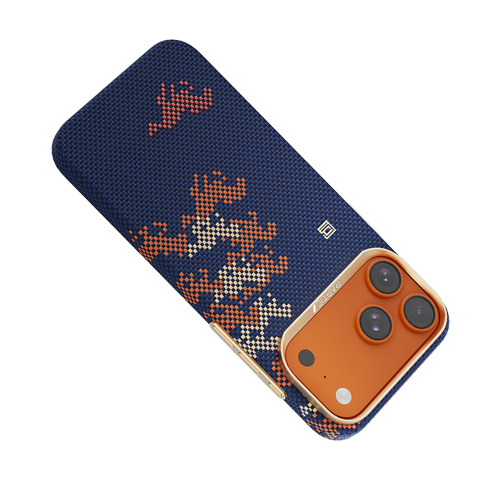 Apple iPhone 17 Pro Uyumlu Kılıf M-safe Şarj Özellikli Raptic Aramid Skin Chivalry Serisi Kapak - 5