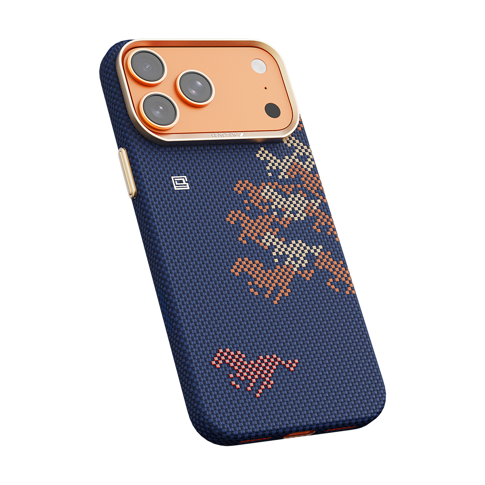 Apple iPhone 17 Pro Max Uyumlu Kılıf M-safe Şarj Özellikli Raptic Aramid Skin Chivalry Serisi Kapak - 1