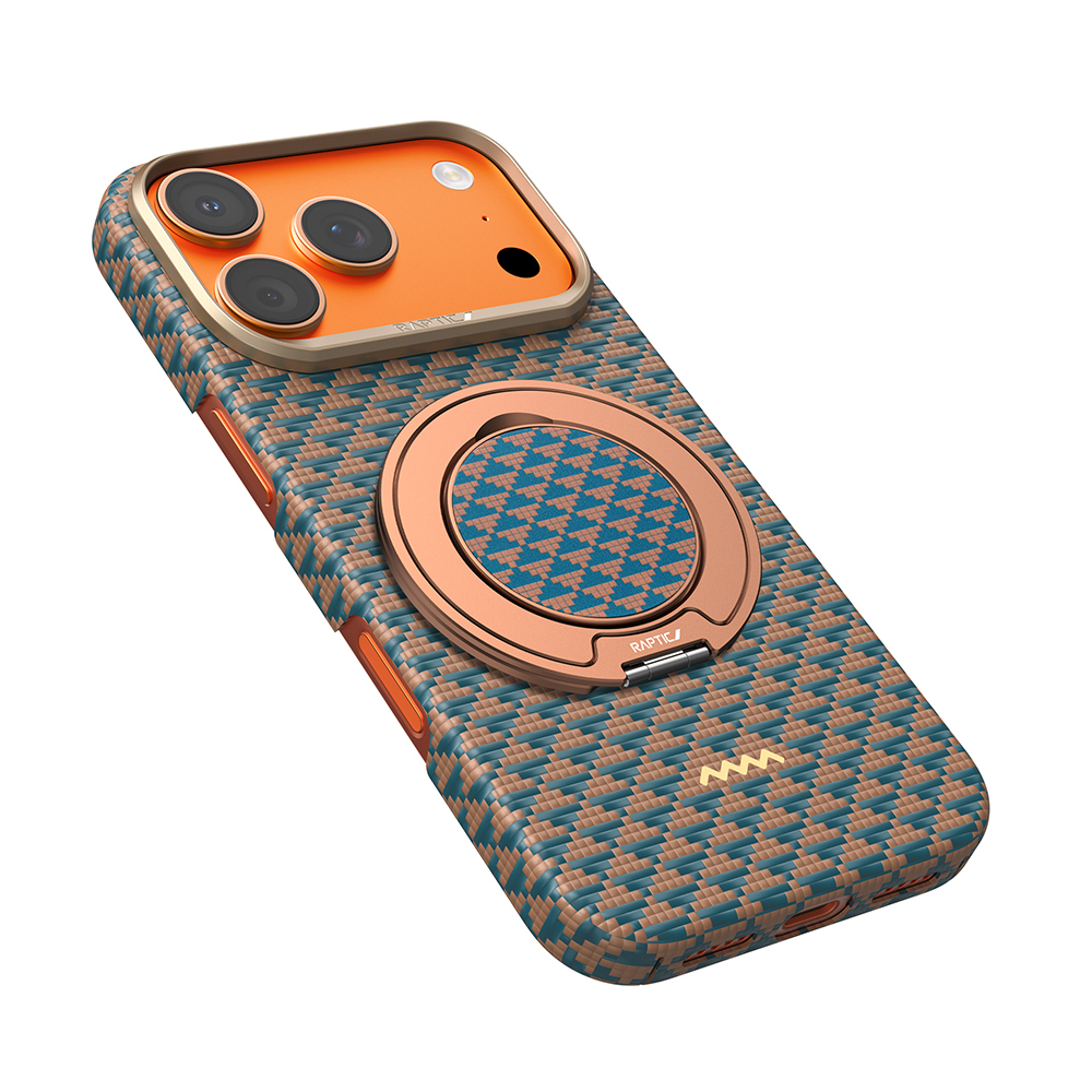 Apple iPhone 17 Pro Uyumlu Kılıf Raptic 2in1 Bundle Kit Aramid Skin Destiny Serisi Stand ve Kapak - 1