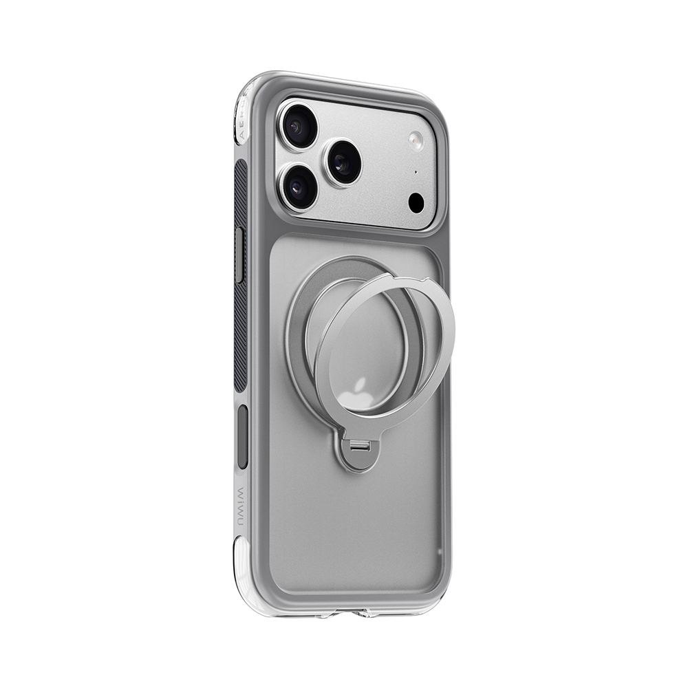 Apple iPhone 17 Pro Uyumlu Kılıf Wiwu AS-203 AeroShield Ultra Serisi M-safe Şarj Özellikli Airbag Tasarımlı Standlı Kapak - 1