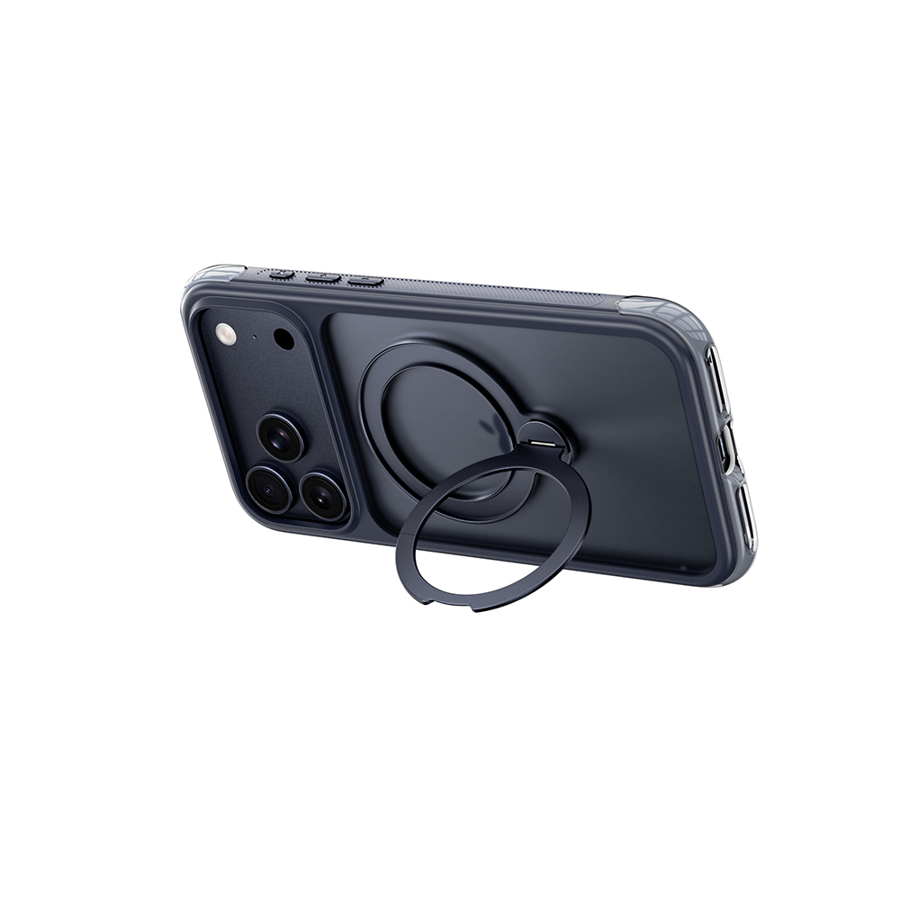 Apple iPhone 17 Pro Uyumlu Kılıf Wiwu AS-203 AeroShield Ultra Serisi M-safe Şarj Özellikli Airbag Tasarımlı Standlı Kapak - 7
