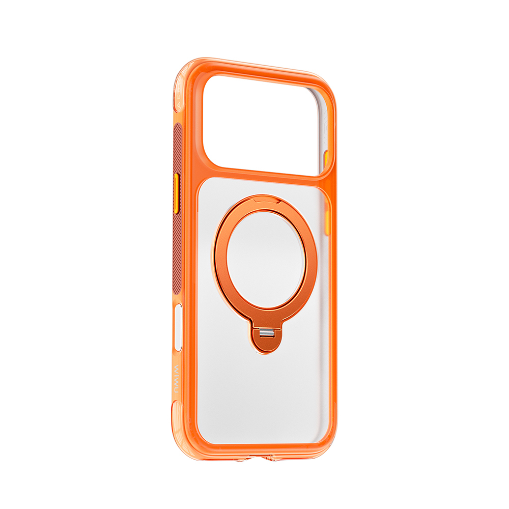 Apple iPhone 17 Pro Uyumlu Kılıf Wiwu AS-203 AeroShield Ultra Serisi M-safe Şarj Özellikli Airbag Tasarımlı Standlı Kapak - 2