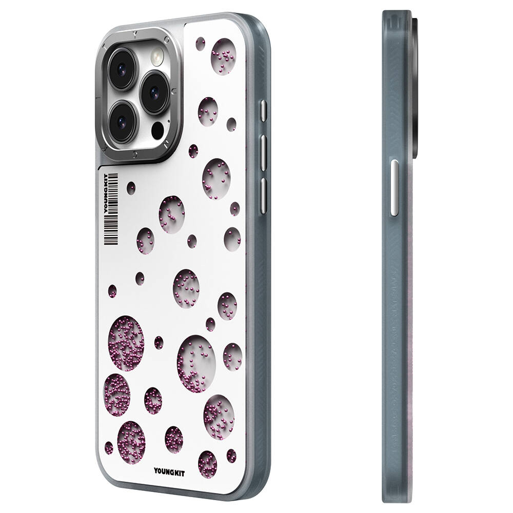 Apple iPhone 15 Pro Max Uyumlu Kılıf Magsafe Şarj Özellikli Youngkit Quicksand Beads Serisi Kapak - 2