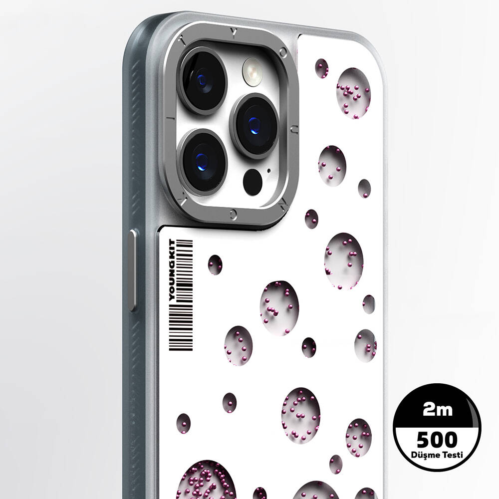 Apple iPhone 15 Pro Max Uyumlu Kılıf Magsafe Şarj Özellikli Youngkit Quicksand Beads Serisi Kapak - 4