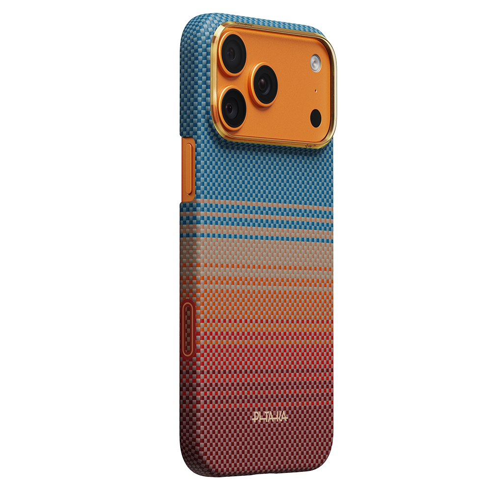 Apple iPhone 17 Pro Max Uyumlu Kılıf M-safe Şarj Özellikli Aramid Fiber Pitaka Sunset 2.0 California Dream Serisi Kapak - 1