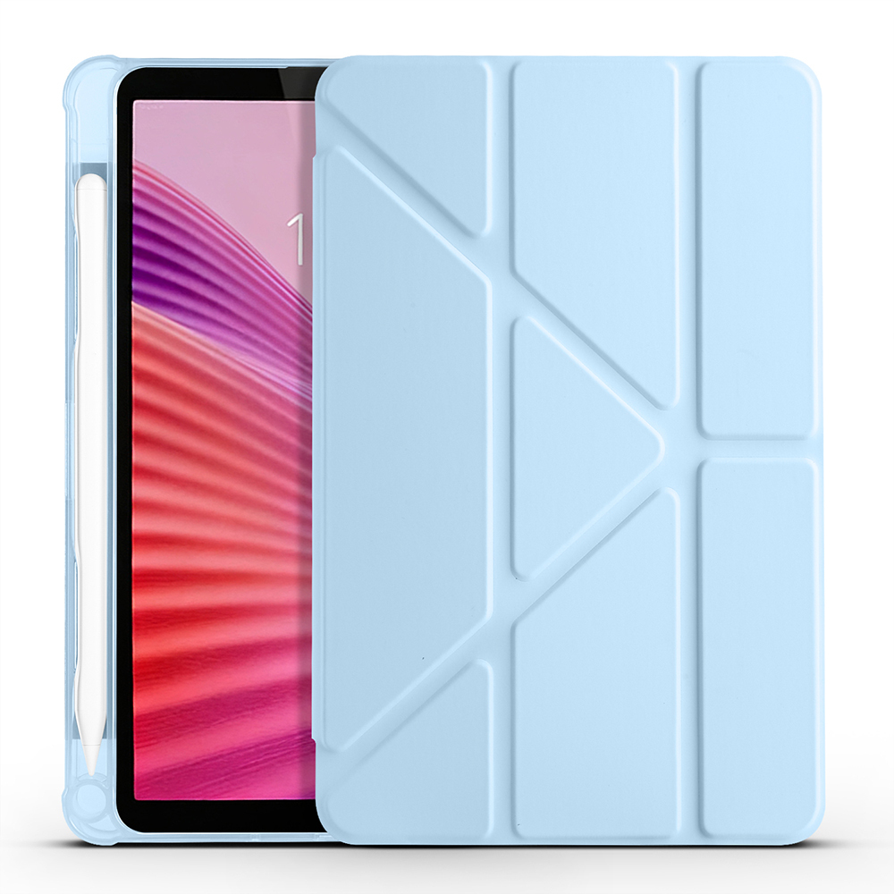 Lenovo Tab One 8.7 TB-305FU Kılıf Zore Tri Folding Kalem Bölmeli Standlı Kılıf - 1