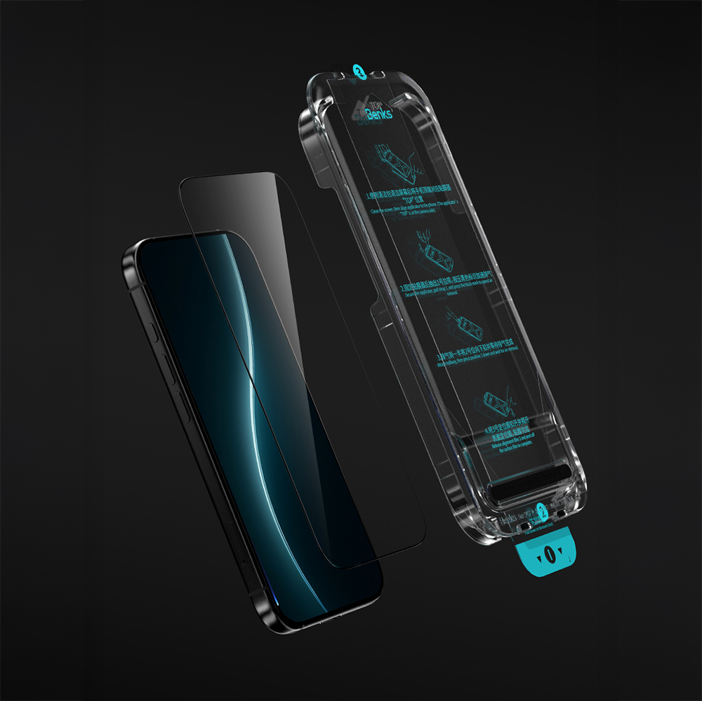 Apple iPhone 16 Pro Uyumlu Benks Glass Warrior HD 0.3mm Ultra İnce 0.9mm Kenarları Güçlendirilmiş Cam Ekran Koruyucu + Kolay Uygulama Aparatlı - 9