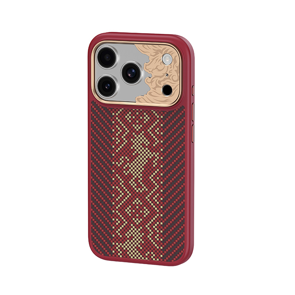 Apple iPhone 17 Pro Max Uyumlu Kılıf M-safe Şarj Özellikli Karbon Fiber Tasarımlı Benks Knight ArmorPro Kevlar Kapak - 2