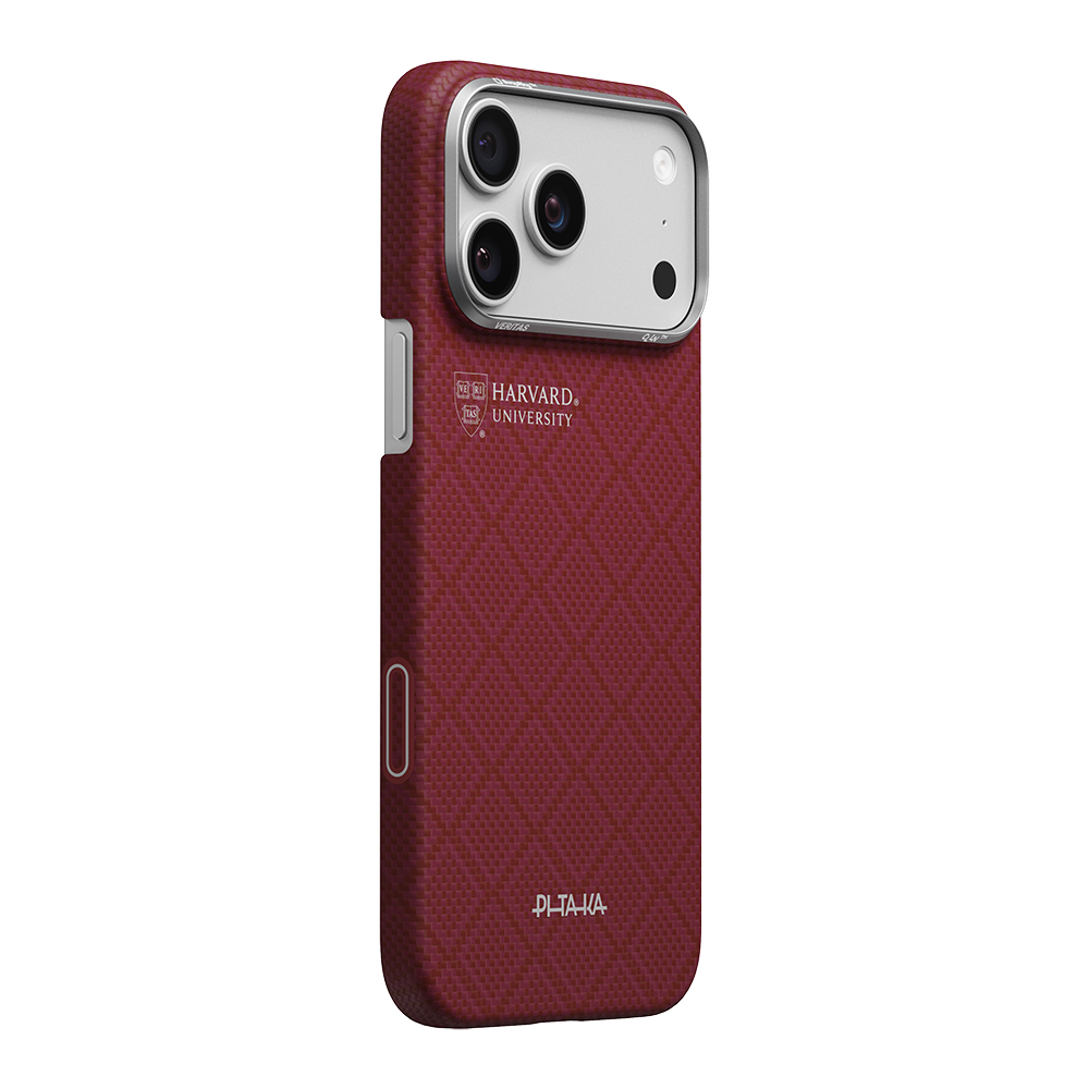 Apple iPhone 17 Pro Uyumlu Kılıf M-safe Şarj Özellikli Aramid Fiber Pitaka Harvard University Serisi Kapak - 1