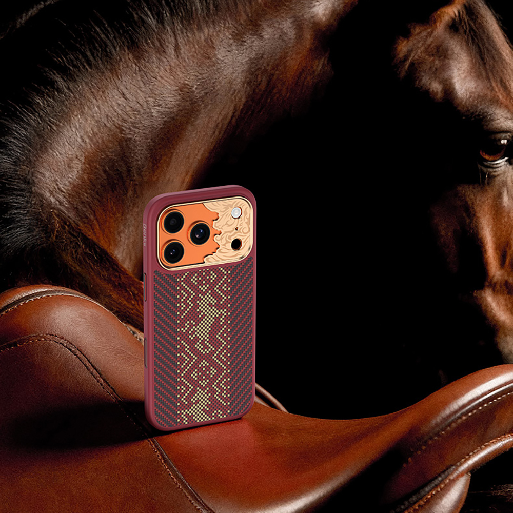 Apple iPhone 17 Pro Uyumlu Kılıf M-safe Şarj Özellikli Karbon Fiber Tasarımlı Benks Knight ArmorPro Kevlar Kapak - 4