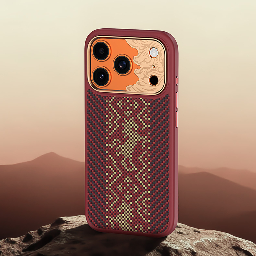 Apple iPhone 17 Pro Uyumlu Kılıf M-safe Şarj Özellikli Karbon Fiber Tasarımlı Benks Knight ArmorPro Kevlar Kapak - 5