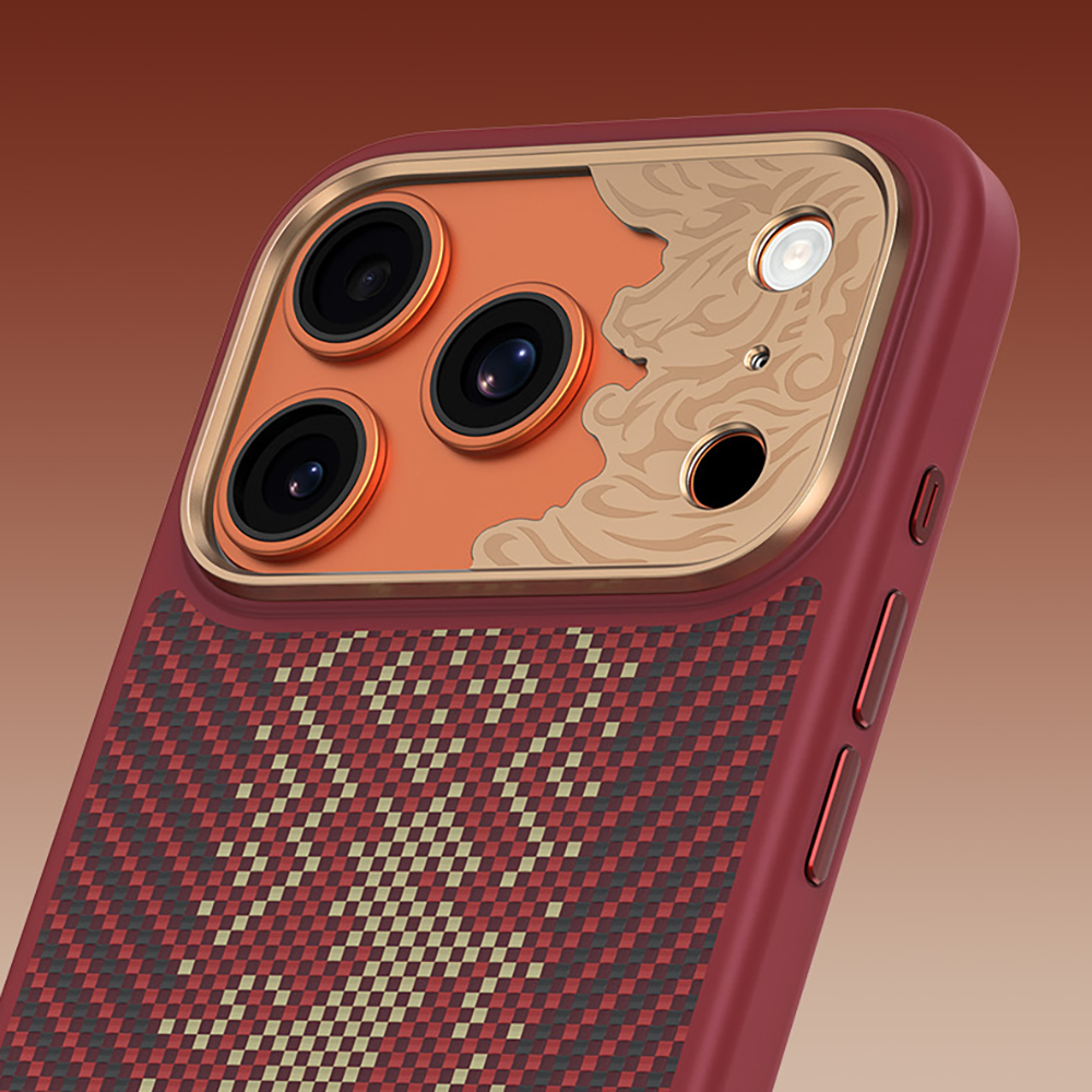 Apple iPhone 17 Pro Uyumlu Kılıf M-safe Şarj Özellikli Karbon Fiber Tasarımlı Benks Knight ArmorPro Kevlar Kapak - 6