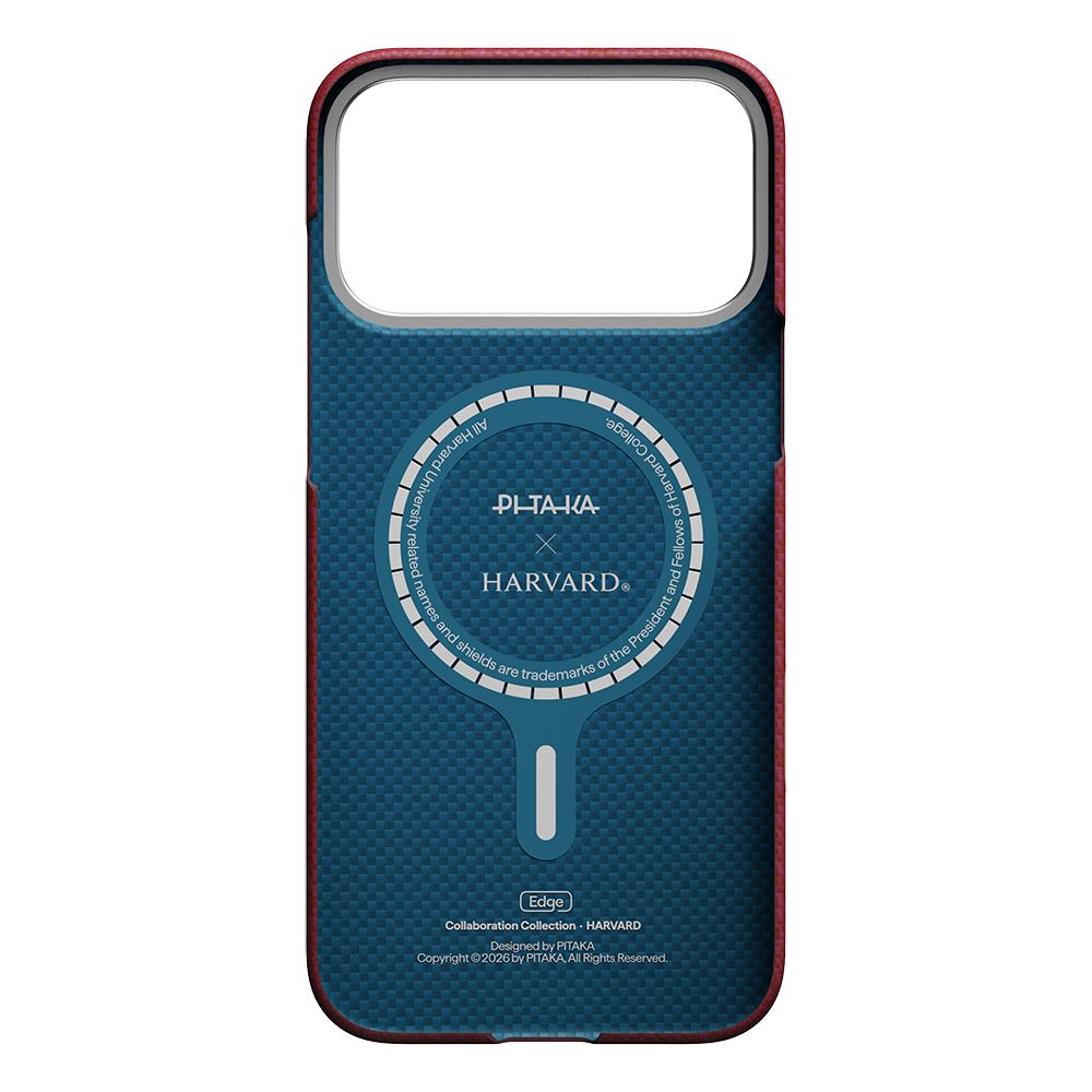 Apple iPhone 17 Pro Max Uyumlu Kılıf M-safe Şarj Özellikli Aramid Fiber Pitaka Harvard University Serisi Kapak - 2