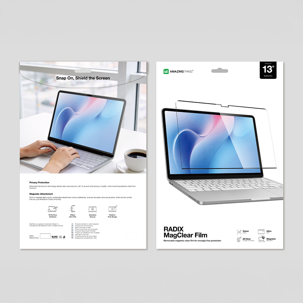 Apple Macbook Neo 13' A3404 Amazingthing Radix MagClear Serisi Magnetik Ekran Koruyucu - 6