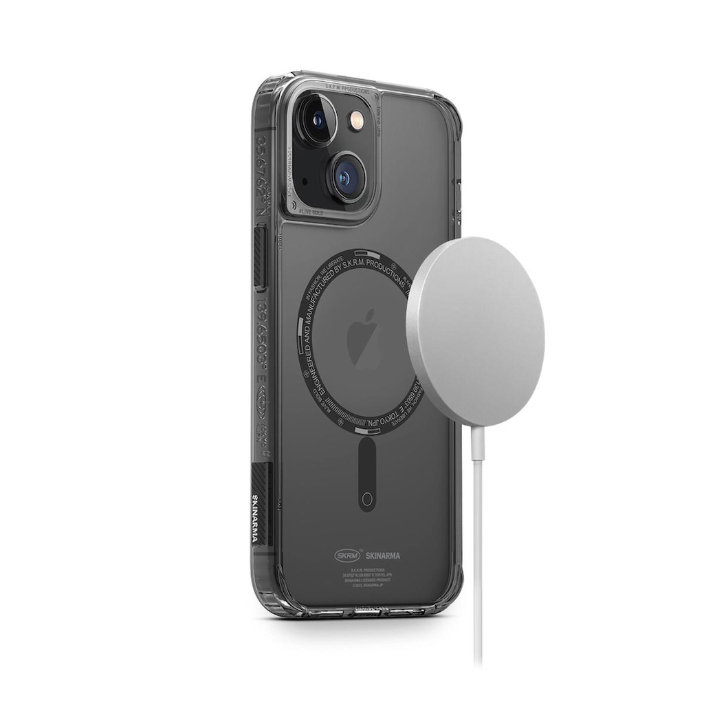 Apple iPhone 14 Uyumlu Kılıf SkinArma Şeffaf Airbag Tasarımlı Magsafe Şarj Özellikli Saido Kapak