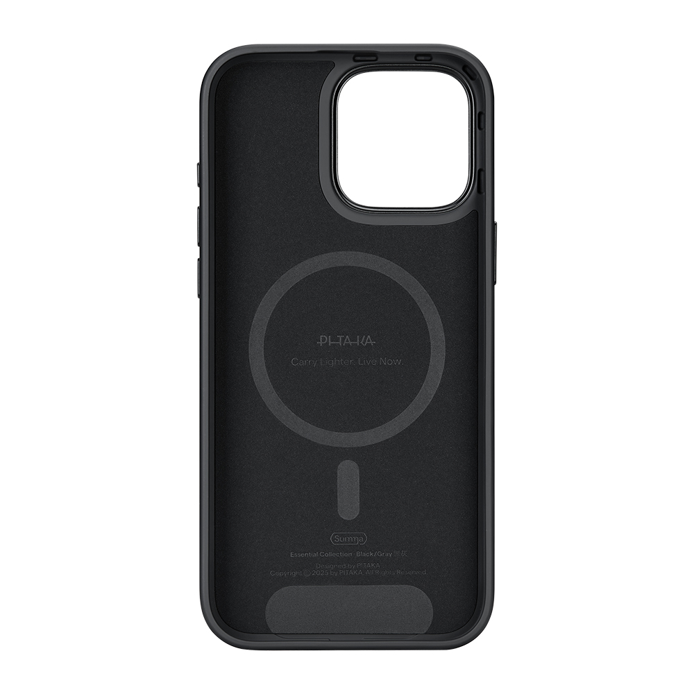 Apple iPhone 16 Pro Uyumlu Kılıf M-safe Şarj Özellikli Aramid Fiber Pitaka Military-Grade Classic Serisi New Logo Black-Grey Twill Kapak - 2