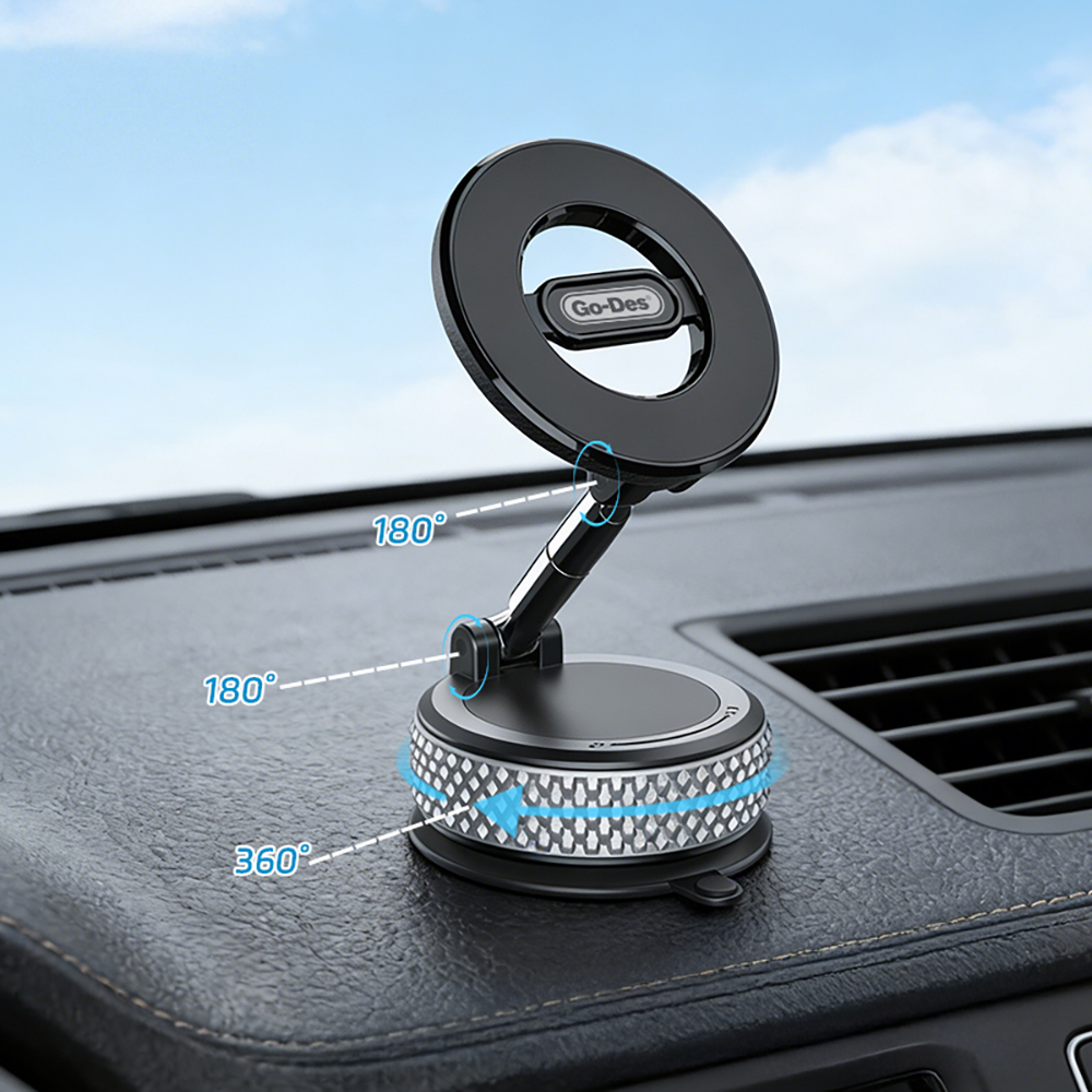 Go Des GD-HD243 360 Derece Dönebilen Vakum Özellikli Magnetik Telefon Tutucu - 4