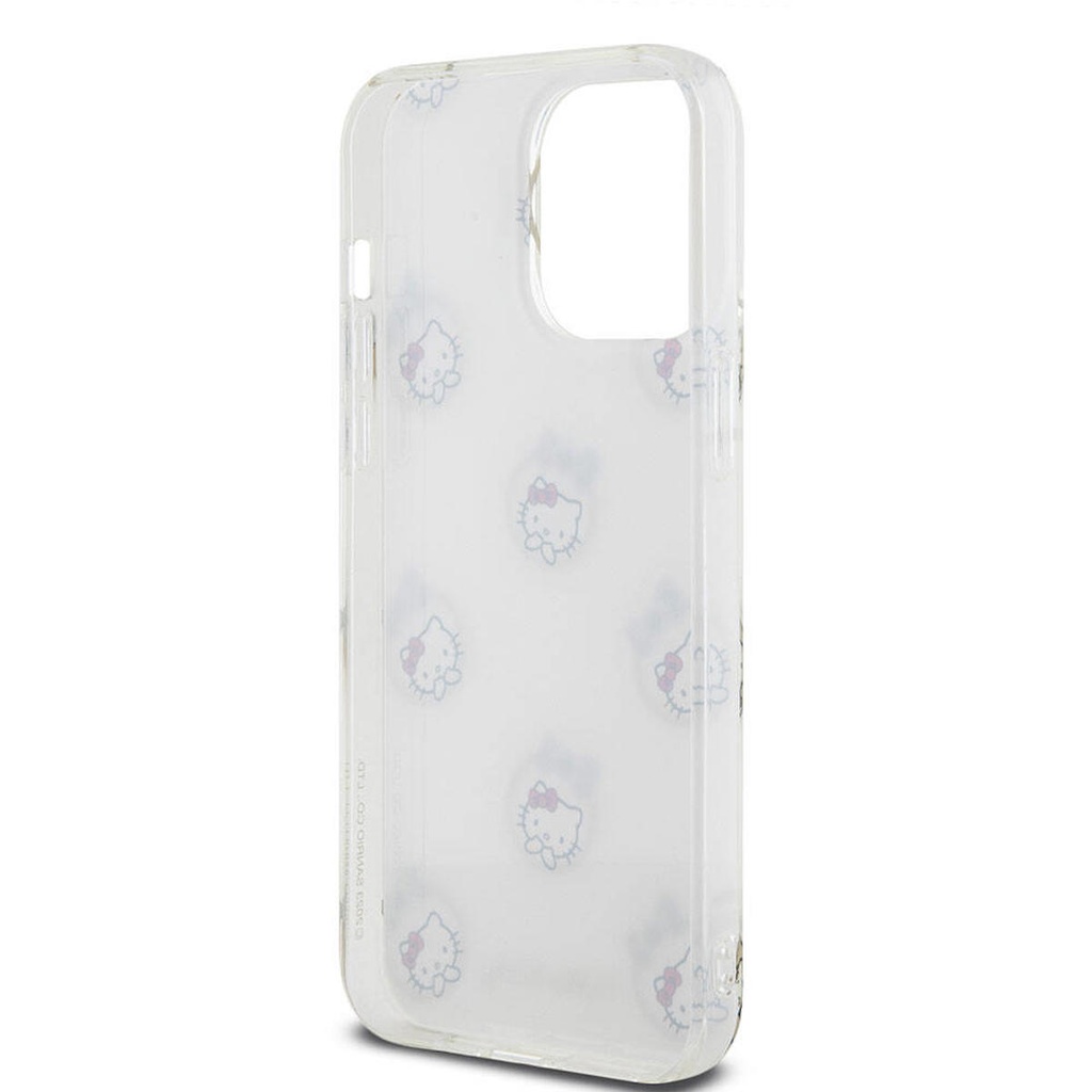 Apple iPhone 15 Pro Max Uyumlu Kılıf Hello Kitty Orjinal Lisanslı Elektroplating Kaplama Kabarcık Baskılı Kapak