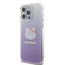 Apple iPhone 15 Pro Max Uyumlu Kılıf Hello Kitty Orjinal Lisanslı Yazı ve İkonik Logolu Elektroplating Kaplama Gradyan Kapak