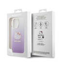 Apple iPhone 15 Pro Max Uyumlu Kılıf Hello Kitty Orjinal Lisanslı Yazı ve İkonik Logolu Elektroplating Kaplama Gradyan Kapak