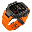 Apple Watch Ultra 49mm Uyumlu Mohseven iWatch Punk Fortress Serisi Kasa Koruyuculu Silikon Kordon - 1