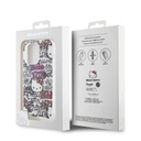 Apple iPhone 15 Pro Max Uyumlu Kılıf Hello Kitty Orjinal Lisanslı İkonik Logolu Etiket Graffiti Kapak