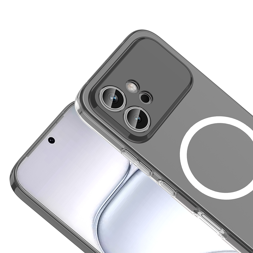 Honor 600 5G Kamera Korumalı M-Safe Şarj Özellikli Şeffaf Zore London Sert PC Kapak - 1