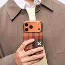 Apple iPhone 17 Pro Uyumlu Kılıf M-safe Şarj Özellikli Aramid Fiber Pitaka Flora in Grid Serisi Kapak - 4