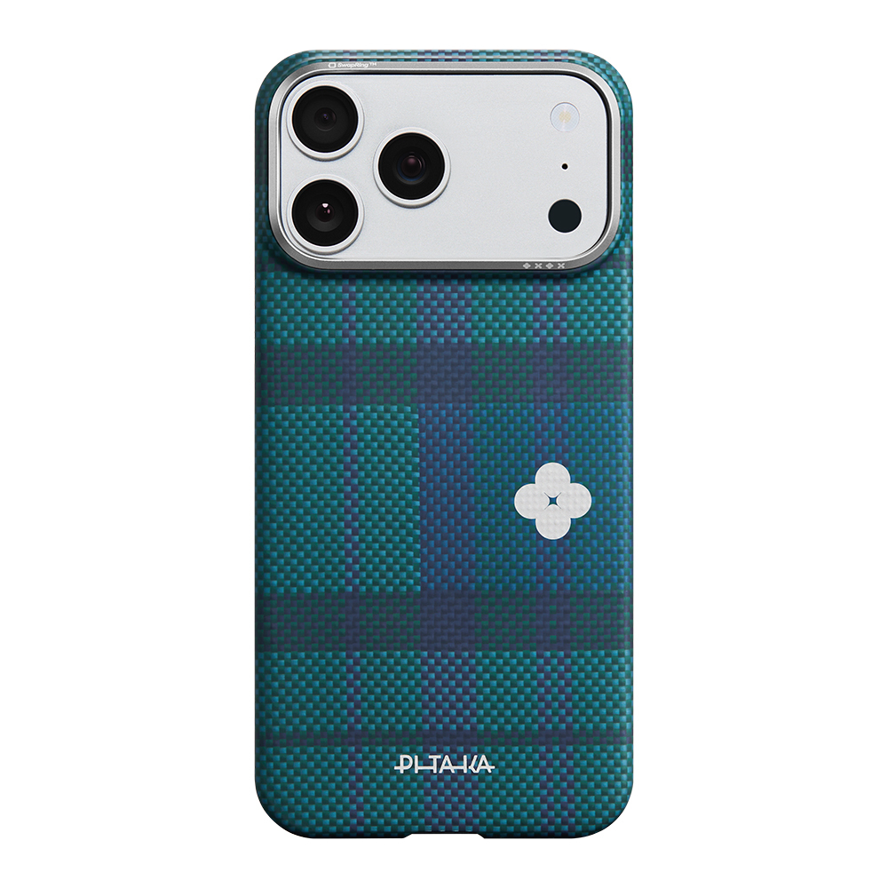 Apple iPhone 17 Pro Uyumlu Kılıf M-safe Şarj Özellikli Aramid Fiber Pitaka Flora in Grid Serisi Kapak - 2