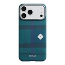 Apple iPhone 17 Pro Uyumlu Kılıf M-safe Şarj Özellikli Aramid Fiber Pitaka Flora in Grid Serisi Kapak - 2
