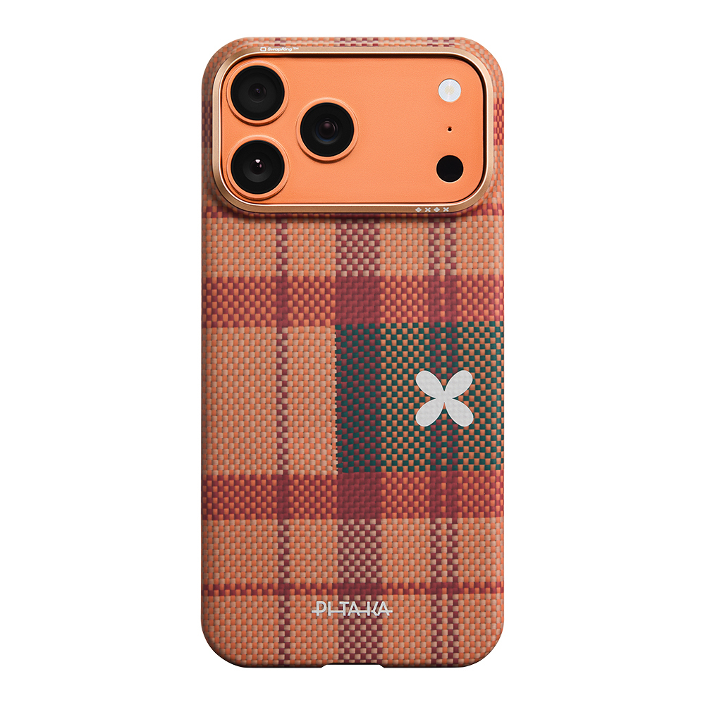 Apple iPhone 17 Pro Uyumlu Kılıf M-safe Şarj Özellikli Aramid Fiber Pitaka Flora in Grid Serisi Kapak - 2