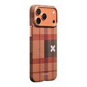 Apple iPhone 17 Pro Uyumlu Kılıf M-safe Şarj Özellikli Aramid Fiber Pitaka Flora in Grid Serisi Kapak - 3